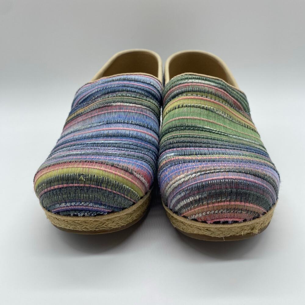 Dansko Multicolored Rainbow Woven Clog Shoes Chunky Boho Women's size 37 / 6.5 - Picture 2 of 7